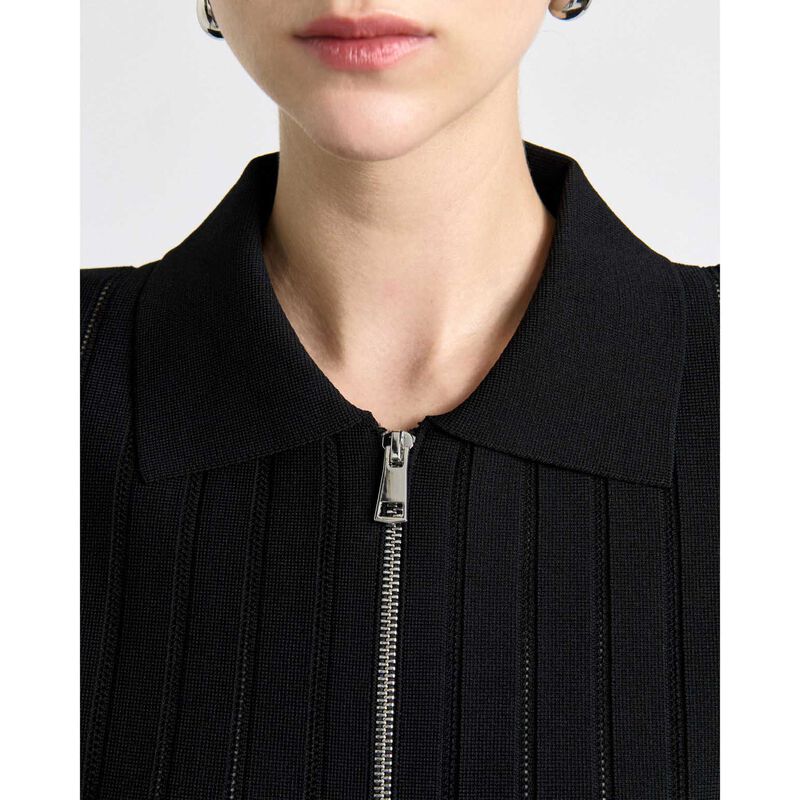 Cue Zipper Front Peplum Knit Top image number 2